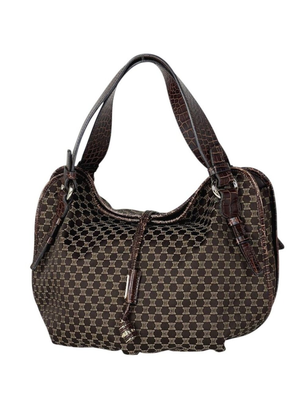 Celine Bittersweet Handbag Macadam Canvas Brown